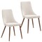 Contemporary Home Living Set of 2 Beige and Brown Contemporary Side Chairs 35.75"